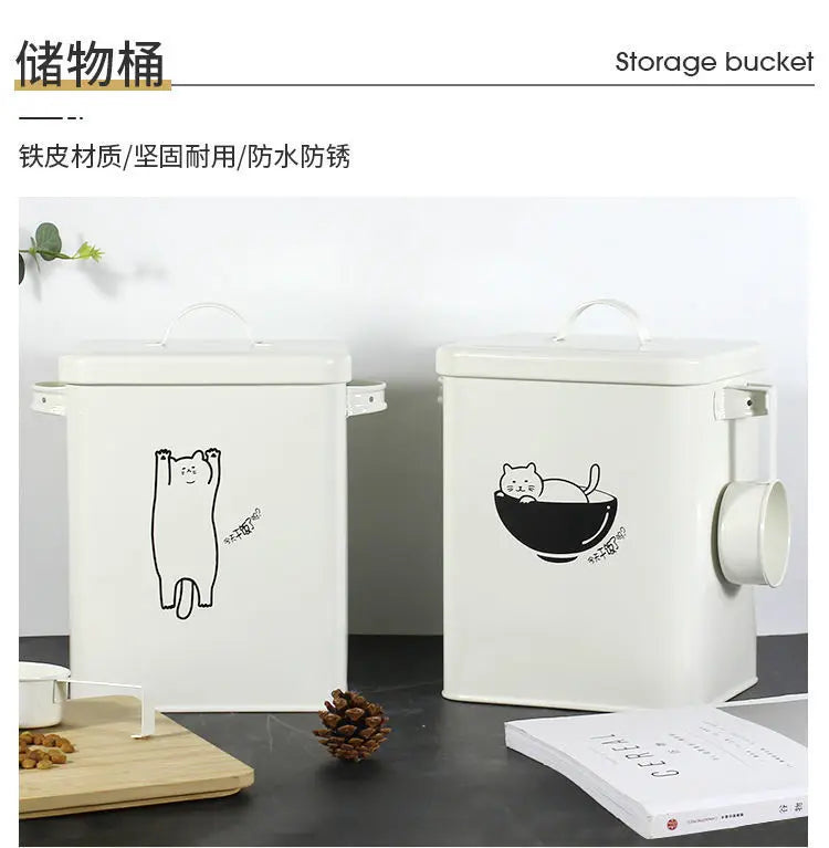 Metal pet food storage