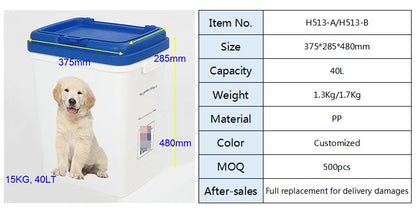Plastic Pet Dog Food Storage