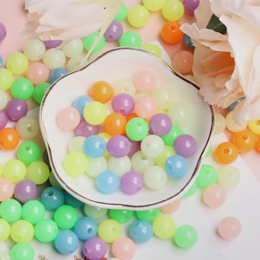 Round Luminous Beads for Necklac