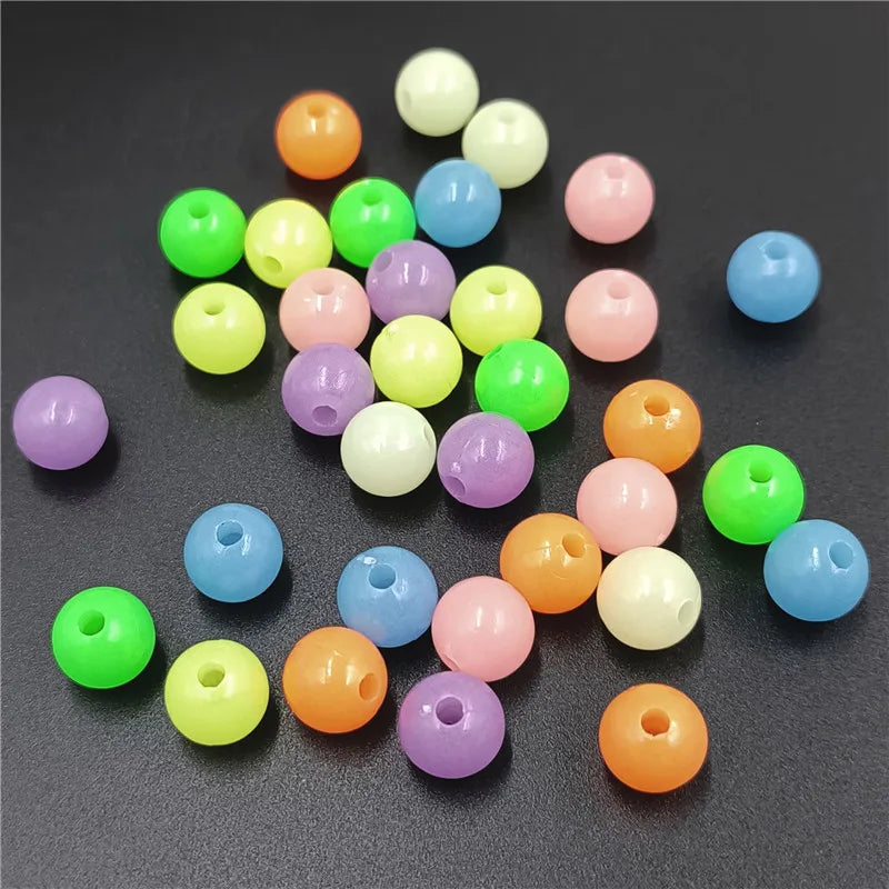 Round Luminous Beads for Necklac